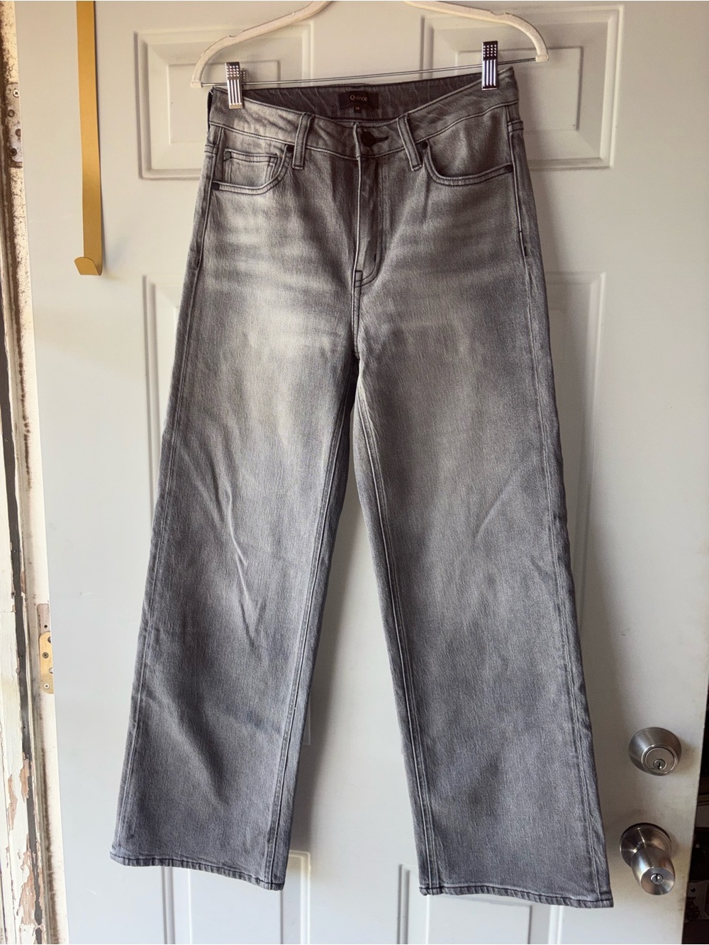 Quince gray Bella stretch relaxed jeans size 28